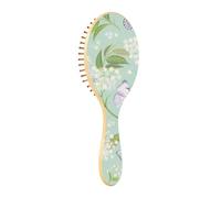 Brosse à cheveux en bois à ressort, fleur de sureau et papillons de safari, brosse à cheveux en bois pour femmes, brosse à cheveux pour cheveux naturels