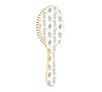 Brosse à cheveux en bois Aquarelle Saguaro Western Cactus Plante Bois Paddle Brosse à cheveux Brosse en bois pour la croissance des cheveux Brosse de massage des cheveux