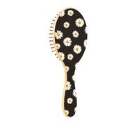 Brosse à cheveux en bois avec fleurs de camomille noire brosse à cheveux fins brosses à cheveux en bois pour femmes brosse à cheveux naturelle