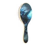 Brosse à cheveux en bois Blue Flash Technology Dragon Warrior Paddle Brosse à cheveux en bois pour cheveux naturels