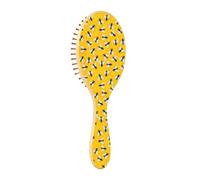 Brosse à cheveux en bois - Brosse à cheveux en bois pour femme - Brosse à cheveux naturelle - Abeilles sur jaune