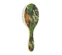 Brosse à cheveux en bois clown aux cheveux verts avec un grand sourire et deux mains tenant le majeur brosse à cheveux palette brosse à cheveux en bois pour la croissance des cheveux brosse pour