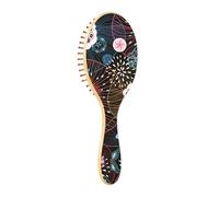 Brosse à cheveux en bois colorée avec éléments fantastiques méduses pour femme - Brosse à cheveux en bois pour femme - Brosse de massage en bois