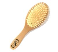 Brosse à Cheveux en Bambou Naturel Végan - Démêlante, Antistatique et Respectueuse de l’Environnement - 109 Picots Souples sur Coussin pour un Brossage agréable avec Effet Massant - Sun & Sia