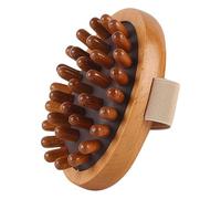 Brosse à cheveux en bois de hêtre massif avec pointe de massage pour améliorer la circulation sanguine, outil compact de soulagement du stress, peigne en bois thérapeutique, outil de massage du cuir