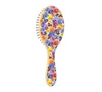 Brosse à cheveux en bois Jardin Tricolore Violet Pensée Fleur Brosse à Cheveux Naturels Brosse à Cheveux En Bois Pour Les Femmes Brosse