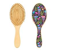 Brosse à cheveux en bois, jolie méduse noire pour cheveux longs, courts, bouclés et fins, pour femmes, hommes, garçons et filles