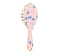 Brosse à cheveux en bois multi-bleu avec moulins à vent en bois - Brosse à cheveux en bois - Brosse à message en bois