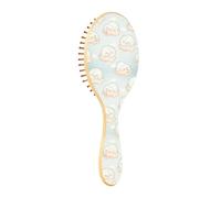 Brosse à cheveux en bois pour cheveux - Brosse de massage en bois pour cheveux - Motif sans couture - Éléphants endormis amusants