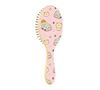 Brosse à cheveux en bois pour cheveux naturels Brosse de massage en bois pour cheveux mignons ours abeilles