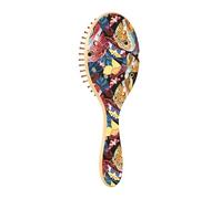 Brosse à cheveux en bois pour cheveux naturels - Brosse en bois pour la croissance des cheveux - Brosse de massage des cheveux - Colorée - Papillons tropicaux de safari