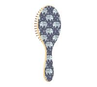 Brosse à cheveux en bois pour femme, brosse à cheveux en bois pour femme, brosse de massage pour cheveux, tribal, indien, éléphant rétro