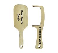 Brosse à cheveux en bois pour homme chauve - Peigne à cheveux humoristique et créatif - Cadeau de fête des pères - Outil de toilettage pour homme chauve