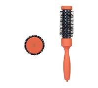 Brosse à cheveux en céramique avec poils en nylon pour volumiser les boucles et les protections thermiques, manche en bois de hêtre, outil de coiffage en nylon et barils en aluminium