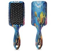 Brosse à cheveux en forme de poisson tropical, poisson corail, humide et sec, brosse à cheveux en plastique démêlante pour enfants et adultes, cadeau de rentrée scolaire, femme et homme
