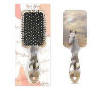 Brosse à cheveux en poils de cheval mouillés et secs avec coussin d'air - Brosse à cheveux démêlante en plastique pour enfants et adultes - Cadeau de rentrée scolaire pour homme et femme