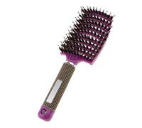 Brosse à cheveux en poils pour salon de coiffure, massage du cuir chevelu, peigne à pagaie violet