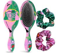 Brosse à cheveux et 2 chouchous pour filles, brosse à poils doux pour femmes et filles, brosse à cheveux idéale pour tous les types de cheveux, cheveux humides, secs et abîmés, adultes et enfants
