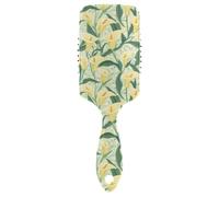 Brosse à cheveux humides vintage jaune calla Lily Flowers conçue pour le massage du cuir chevelu pour les cheveux longs avec poignée ergonomique cepillo anti-frisottis para cabello