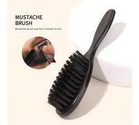 Brosse à cheveux mini ovale en plastique noir avec nylon, convient pour le nettoyage des salons de coiffure, tondeuses, moustaches, chaussures. Brosse de coupe de cheveux, de sculpture et de nettoyage