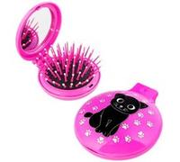 Brosse à cheveux miroir 2 en 1 - Lady Retro Enfants Chat Rose - Pylones Chat Rose