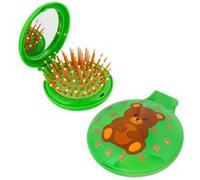Brosse à cheveux miroir 2 en 1 - Lady Retro Enfants Ours brun - Pylones 12 G
