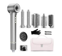 Brosse à cheveux multifonction 9 en 1, sèche-cheveux professionnel 1200 W avec diffuseur, avec boîte de rangement, 110 000 tr/min, convient aux cheveux raides/bouclés, cheveux secs