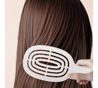 Brosse à cheveux, peigne double couche pour un coiffage volumineux, brosse de massage autonettoyante pour usage domestique à haut volume (peigne crème)