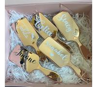 Brosse À Cheveux Personnalisée En Or Rose For Mariée, Avec Miroir, Coffret Cadeau For Demoiselle D'honneur, Peigne Personnalisé, Brosse À Cheveux Spa, Cadeau De Fête For Fille, Fête Des Mères