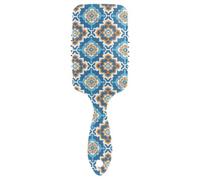 Brosse à cheveux plate à motif géométrique tendance pour homme - Brosse de massage pour tous les types de cheveux avec poignée ergonomique