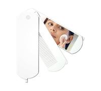 Brosse à cheveux pliable avec miroir - Peigne portable en verre ABS HD - Outil de coiffure de voyage compact pour démêler - Sac de gym, voyage, natation, maquillage, trousse de réparation