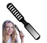 Brosse à cheveux pliable - Avec miroirs - Peigne à cheveux pliable - Brosse à cheveux de voyage - Peigne de poche pour cheveux épais et bouclés - Brosse à cheveux compacte pour voiture de voyage