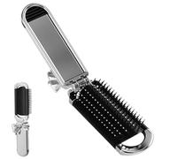 Brosse à cheveux pliable - Peigne miroir compact portable, brosse à cheveux de massage démêlante | Parfait pour la gym, l'école, activités de plein air, voyages, le maquillage, soins