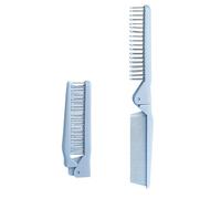 Brosse à cheveux pliante, brosse pliable compacte avec dents double face pour voyage et sac à main, poils souples pour un démêlage et un coiffage en douceur, bleu, cheveux pliables