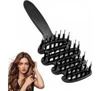 Brosse à Cheveux Poils De Sanglier, Brosse à Cheveux Spéciale Avec Poils De Sanglier Super Doux, Lissage Et Massage Des Cheveux, Améliore La Brillance Et La Santé (noir)