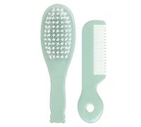 Brosse à cheveux portable compacte pour bébé - Brosse de bain apaisante pour enfants - Pour peau sensible - Peigne pour nouveau-né et ensemble pour bonnets de berceau - Peignes pour filles pour