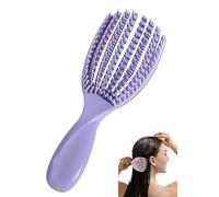 Brosse à cheveux pour cheveux afro américains/africains texturés professionnels incurvés ventilés humides secs bouclés démêlants massage peigne de coiffure (violet, petit)