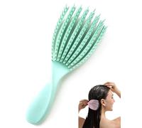 Brosse à cheveux pour cheveux afro américains/africains texturés professionnels incurvés ventilés humides secs bouclés démêlants massage peigne de coiffure (vert, taille S)
