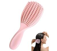 Brosse à cheveux pour cheveux afro américains/africains texturés professionnels incurvés ventilés humides secs bouclés démêlant massage peigne de coiffure (rose, petit)