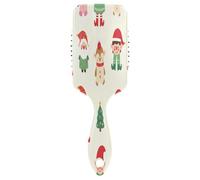 Brosse à cheveux pour cheveux épais, bouclés, fins, longs, courts, mouillés ou ajoute de la brillance et rend le peigne lisse pour homme, femme, enfant, motif Père Noël, elfe, Noël