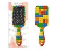 Brosse à cheveux pour garçons et tout-petits - Blocs de construction colorés pour enfants Brosse à cheveux démêlante pour cheveux humides, secs, fins, longs, bouclés sans douleur, peigne à coussin