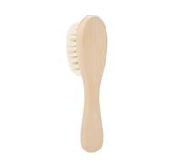Brosse à cheveux pour nouveau-né avec manche en bois et poils en laine douce pour un cuir chevelu délicat - Peigne antistatique pour bébé - Soins capillaires