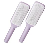 Brosse à cheveux rétractable, 2PCS Brosse à cheveux auto-nettoyage, pinceau à cheveux rétractable antistatique en un clic avec poignée rotative, brosse à cheveux auto-nettoyante pour les femmes, viol