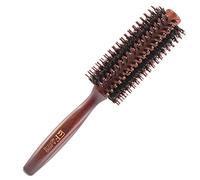 Brosse à cheveux ronde en bois de poils de sanglier naturels Brosse à cheveux antistatique pour coiffure, séchage, bouclage, ajouter du volume et de la brillance des cheveux