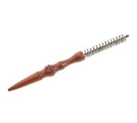 Brosse à Cheveux Ronde Mini en Bois, Rouleau à Brosse pour Coiffage | Embout de Précision, Format Portable, pour Cheveux Courts, Teinte Café, Usage Mixte Femmes et Hommes
