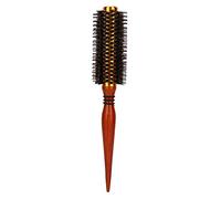 Brosse à cheveux ronde professionnelle, brosse à cheveux frisée, brosse à peigner en rouleau droit, manche en bois avec nylon, outil de coiffure pour salon et usage domestique (#12)