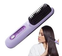 Brosse à cheveux sans fil : cadre ergonomique, mécanisme de chauffage rapide, contrôle de la température des modes, peigne lissant électrique | On The Go Utilisation quotidienne Cadeau Pr