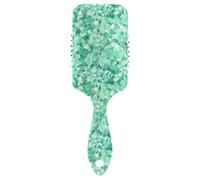 Brosse à cheveux triangulaire verte irrégulière pour cheveux épais conçue pour un massage de tête pour le séchage au sèche-cheveux avec poignée ergonomique cepillo para cabello