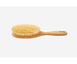 Brosse à cheveux végétalienne avec 10 rangées de poils de sisal durs en bois de hêtre