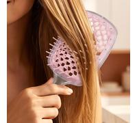 Brosse à cheveux ventilée durable démêlante avec grille pour enlever les nœuds sans effort pour homme et femme, cheveux humides, secs, bouclés et abîmés, rose